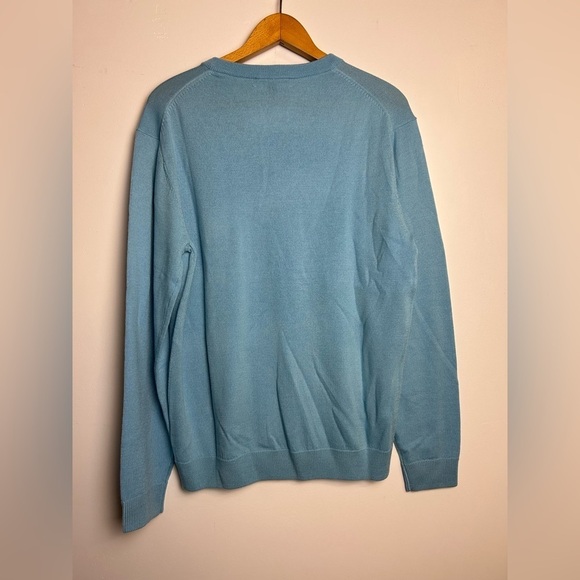 Hart Schaffner Marx Sweater Merino Wool Mens M Blue V-Neck Pullover Preppy - Picture 2 of 10